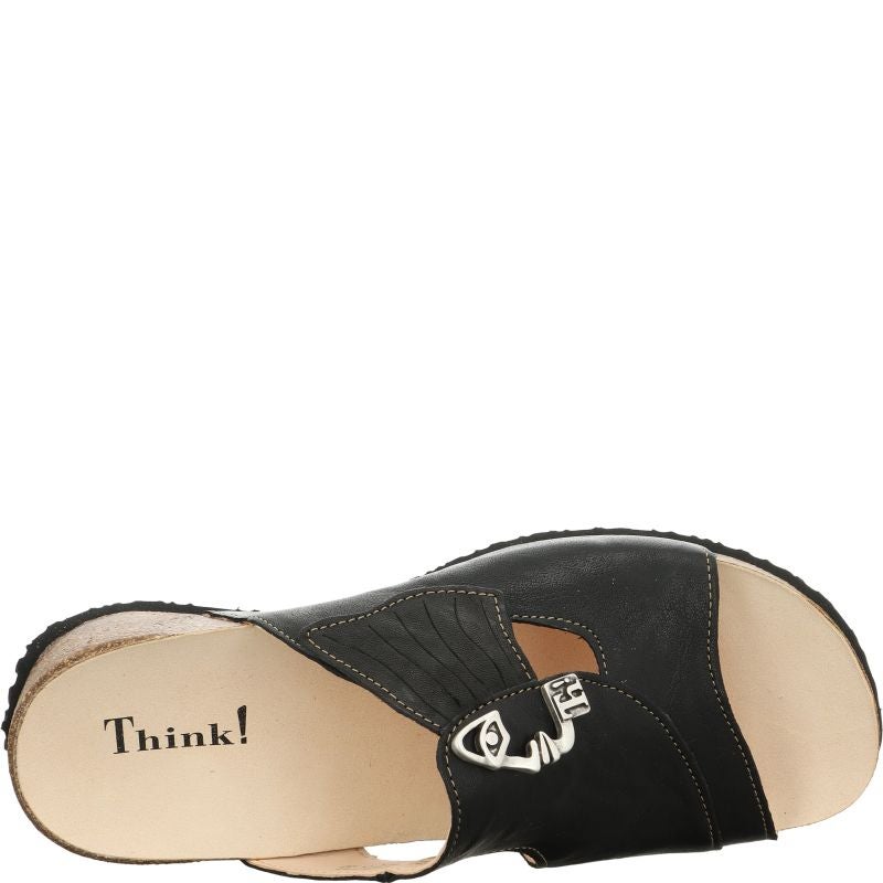 Think! MIZZI Damen Pantolette - Material: Leder in Schwarz