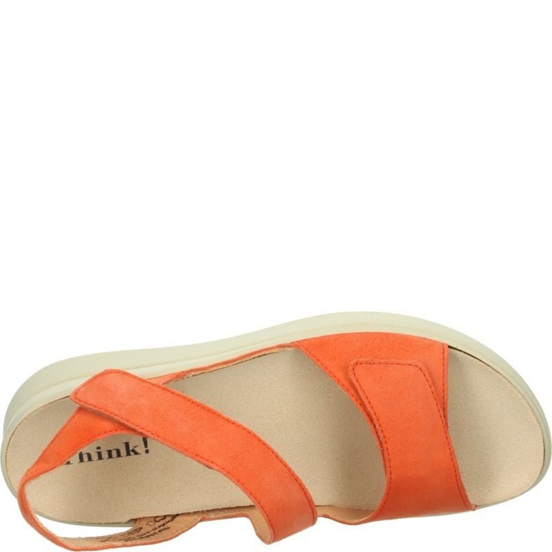 Think MEGGIE Woman Strap sandal - Material: Leather in Orange