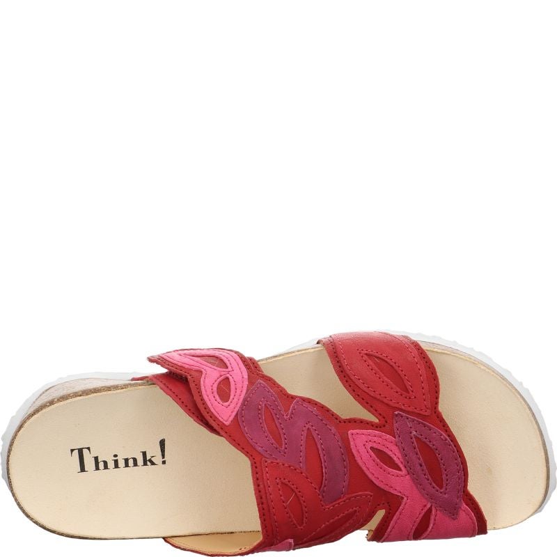 Think! MIZZI Damen Pantolette - Material: Leder in Rot