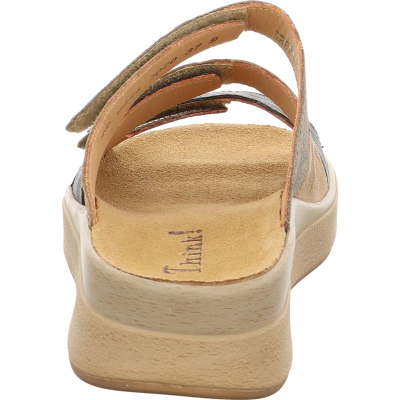 Think! MEGGIE Damen Pantolette - Material: Leder in Grau