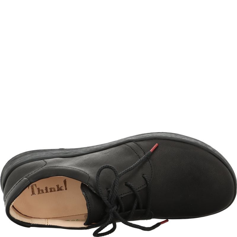 Think! COMODA Damen Schnürschuh - Material: Leder in Schwarz