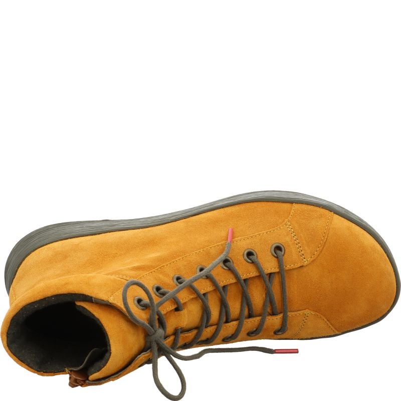 Think COMODA Woman Ankle boot - Material: Leather in Yellow