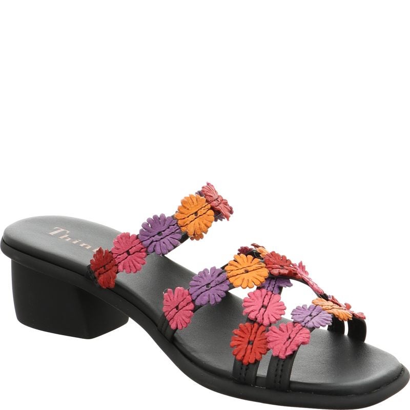 Think! VIVI Damen Pantolette - Material: Leder in Schwarz