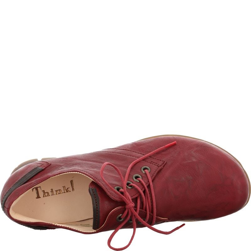 Think MENSCHA Woman Lace up shoe - Material: Leather in Red