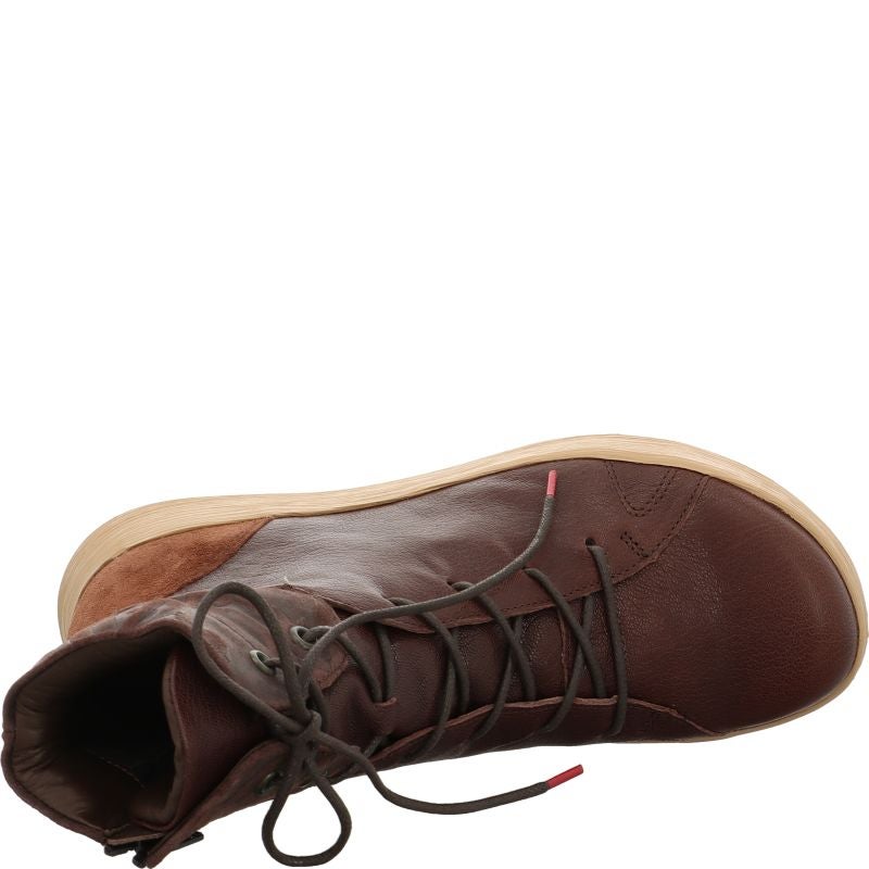 Think COMODA Woman Lace-up boot - Material: Leather in Brown