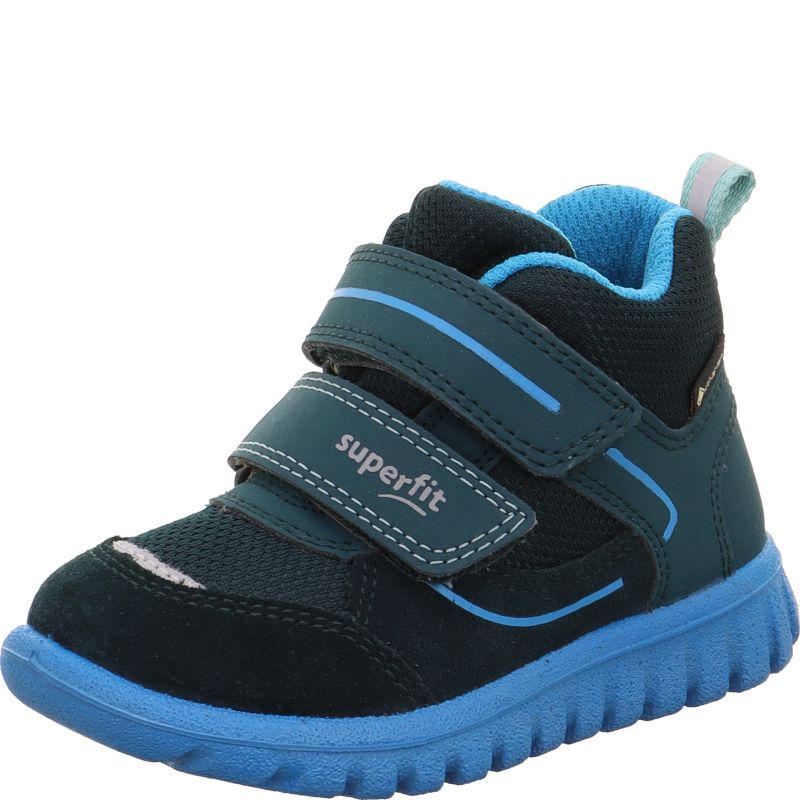 Superfit SPORT7 MINI Unisex | Jungen Sneaker high - Material: Leder/Sonstiges Material/Textil in Grün