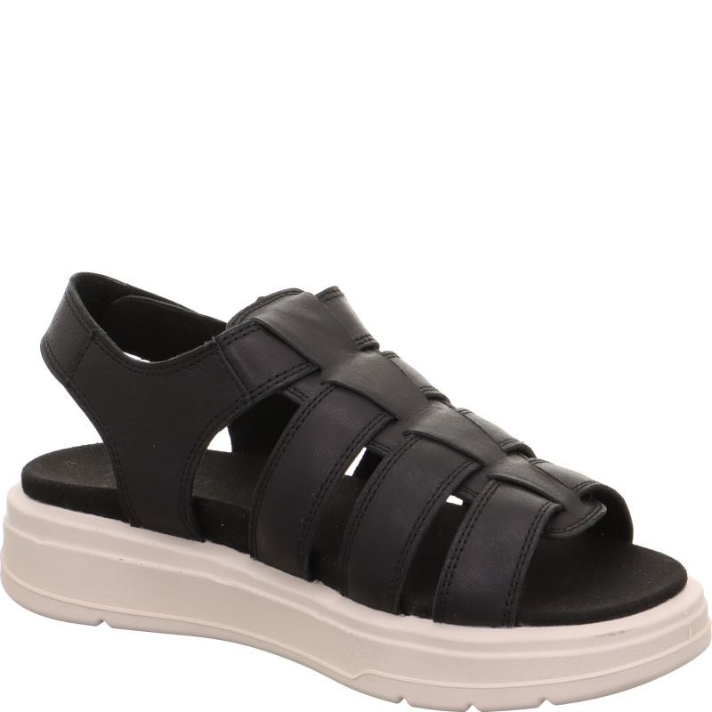 Legero SUNWALKER Damen Plateau-Sandale - Material: Leder in Schwarz