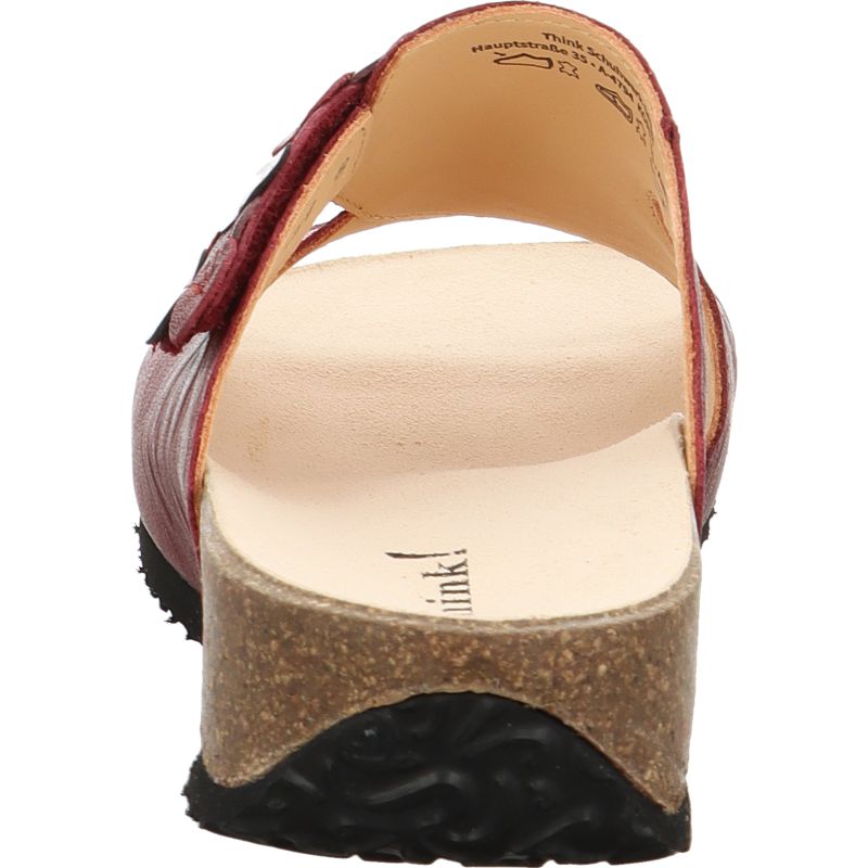Think! MIZZI Damen Pantolette - Material: Leder in Rot