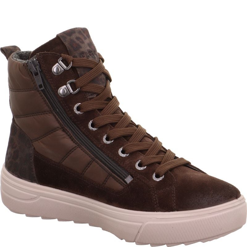 legero MILENA Damen Sneaker high - Material: Leder/Textil in Braun