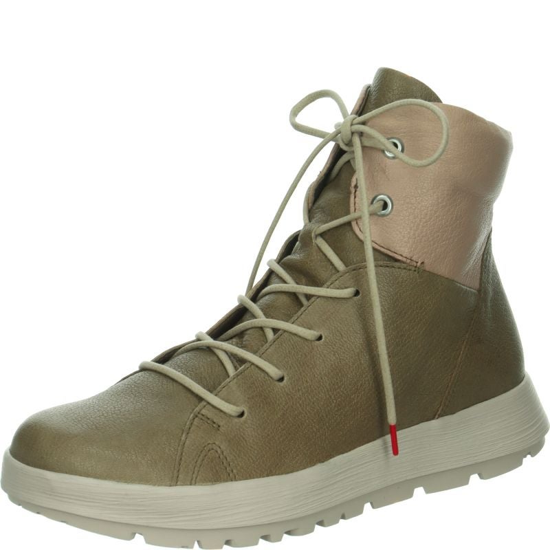 Think COMODA Woman Lace-up boot - Material: Leather in Grey