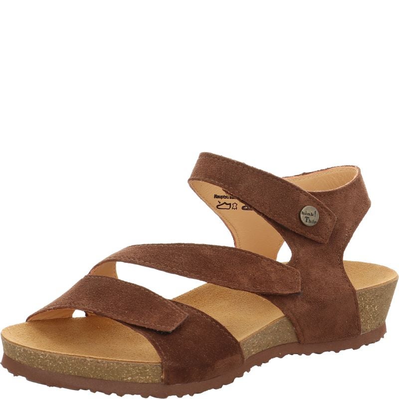 Think DUMIA Strap sandal - Material: Leather in Brown