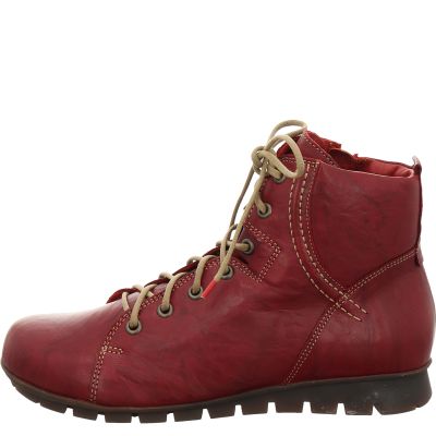 Think MENSCHA Woman Lace-up boot - Material: Leather in Red