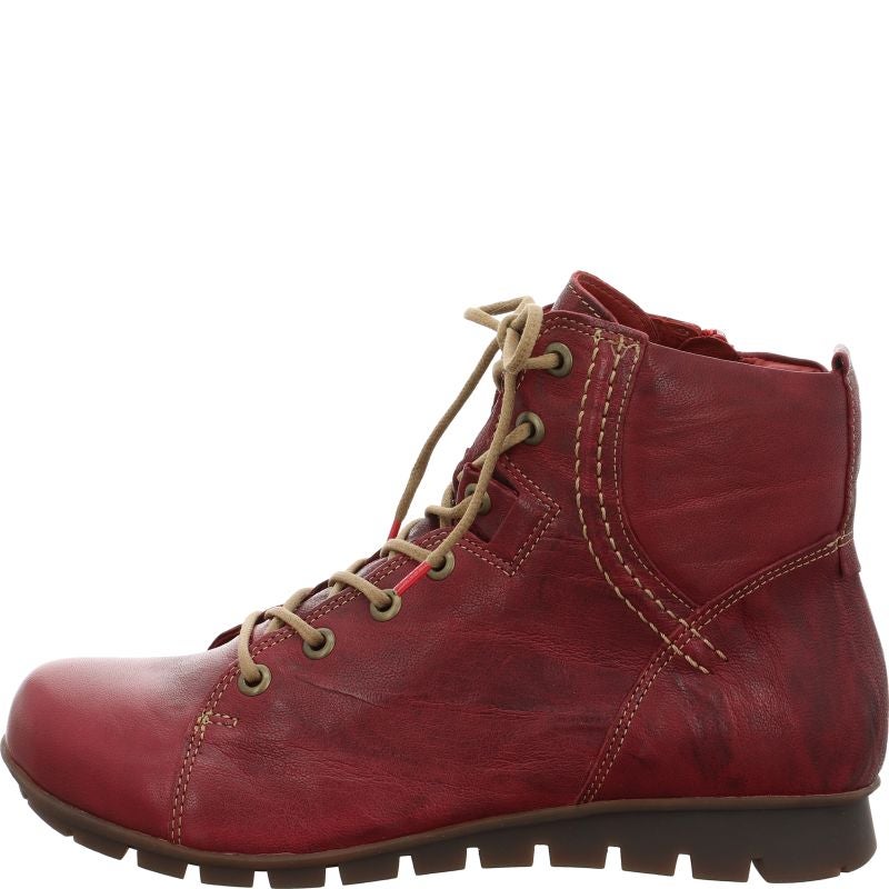 Think MENSCHA Woman Lace-up boot - Material: Leather in Red