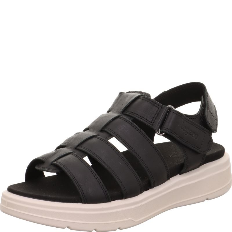 Legero SUNWALKER Damen Plateau-Sandale - Material: Leder in Schwarz