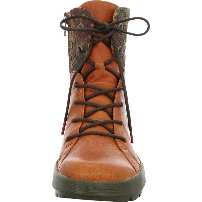 Think COMODA Woman Lace-up boot - Material: Leather in Brown