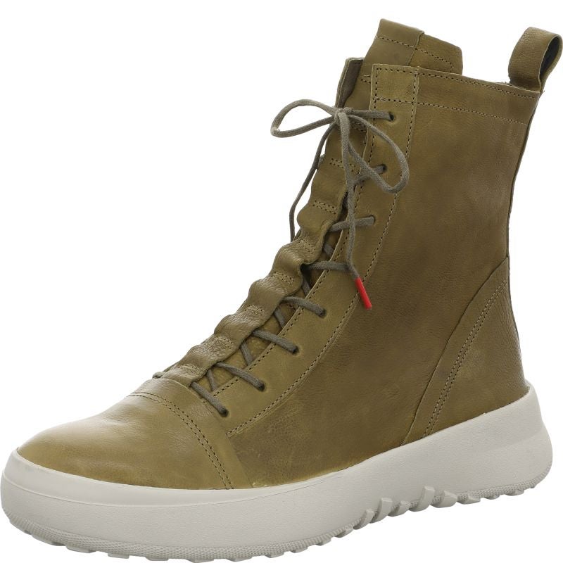 Think KUSABI Woman Lace-up boot - Material: Leather in Olive