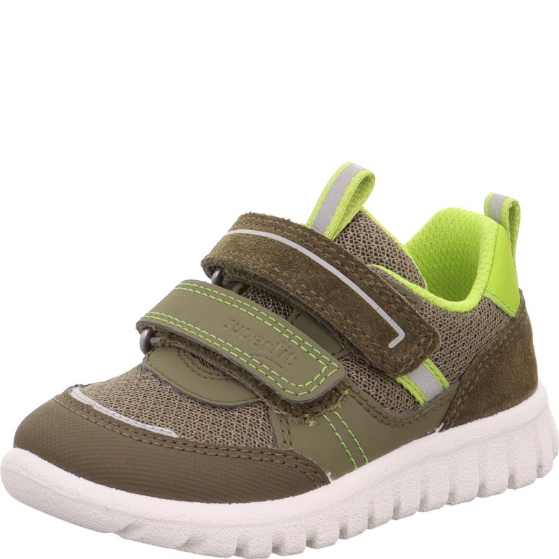 Superfit SPORT7 MINI Unisex, Jungen Sneaker low - Material: Leder/Sonstiges Material/Textil in Grün