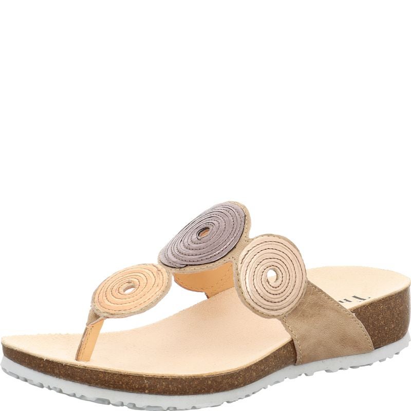 Think! JULIA Damen Pantolette - Material: Leder in Beige