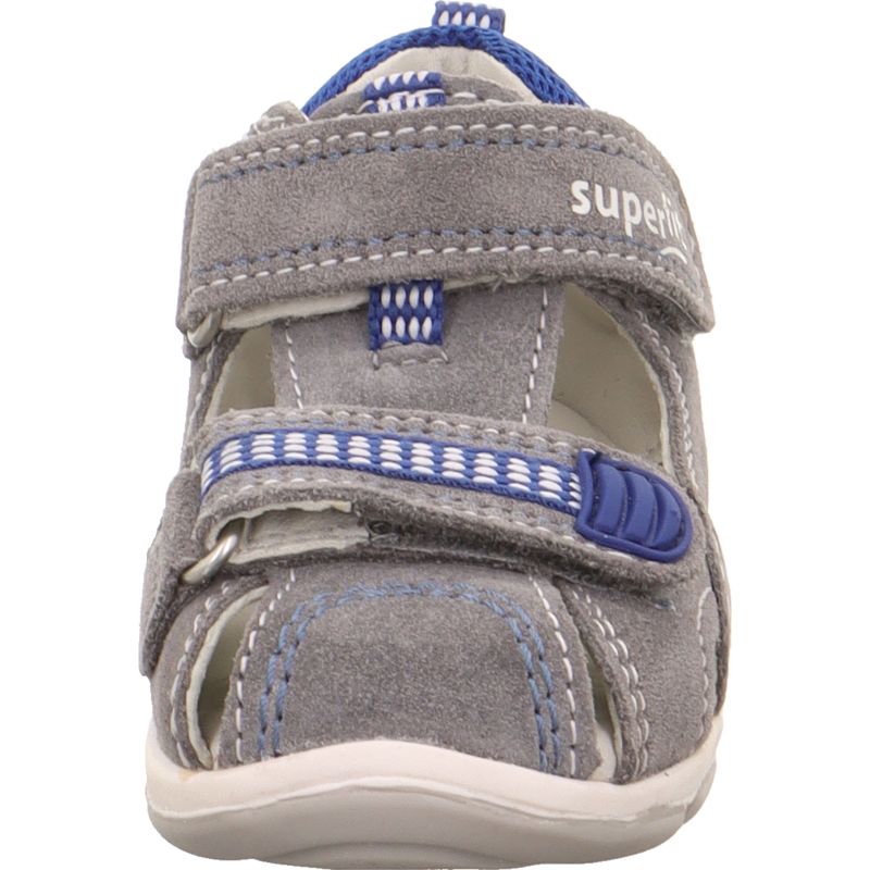 Superfit FREDDY Jungen Sandale - Material: Leder/Textil in Grau