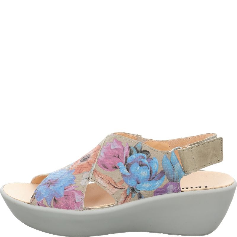 Think KATE Woman Plateau sandal - Material: Leather in Multi Colour