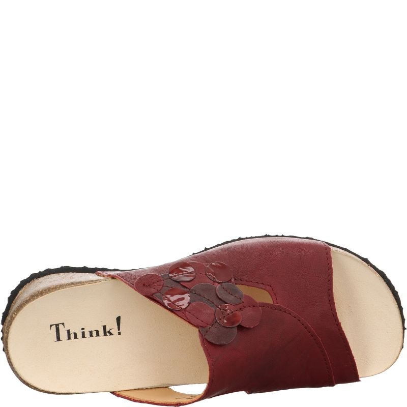 Think! MIZZI Damen Pantolette - Material: Leder in Rot