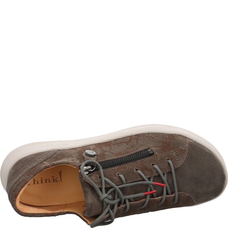 Think! COMODA Damen Schnürschuh - Material: Leder in Grau