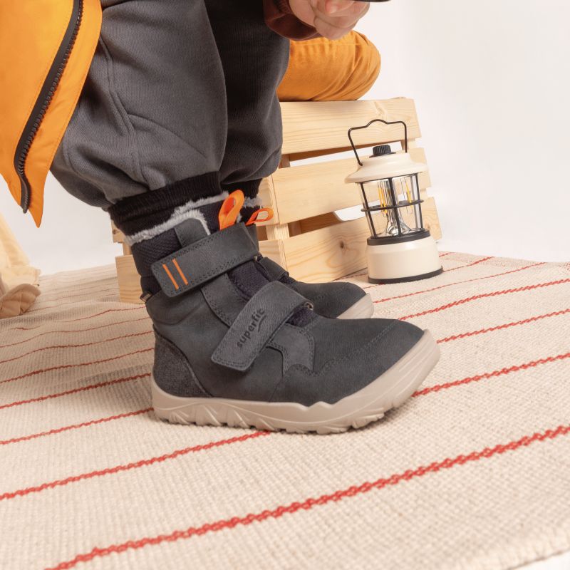 Superfit WALDERI Unisex | Jungen Boots - Material: Leder/Textil in Grau