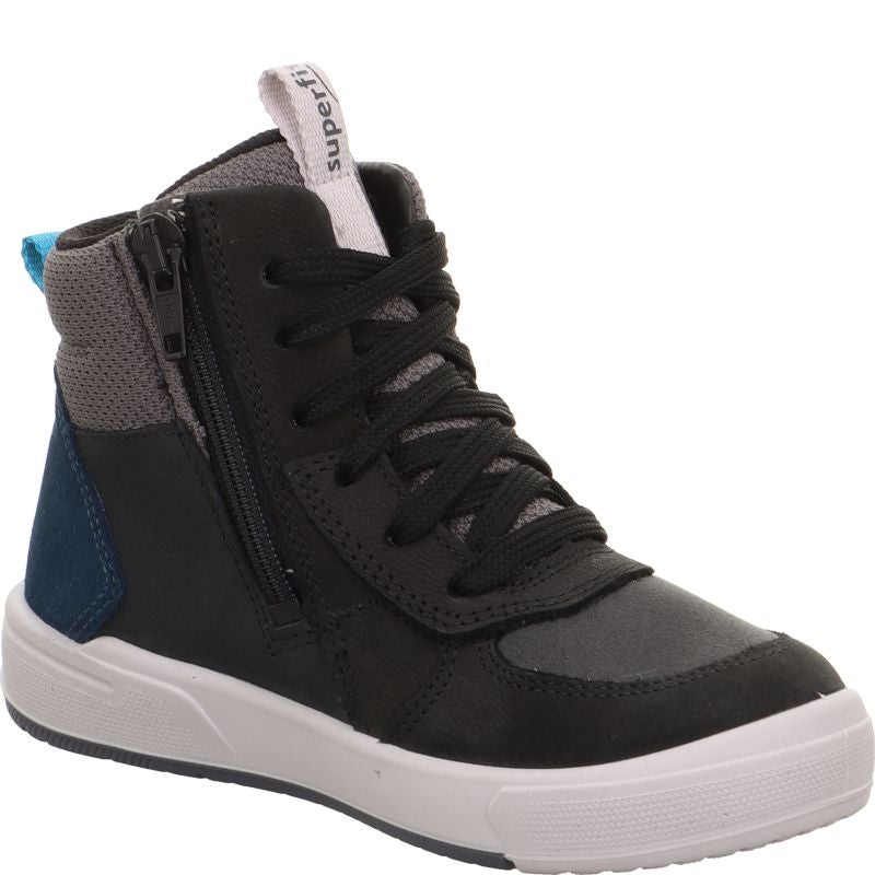 Superfit MAVERICK Jungen Sneaker high - Material: Leder/Sonstiges Material/Textil in Grau