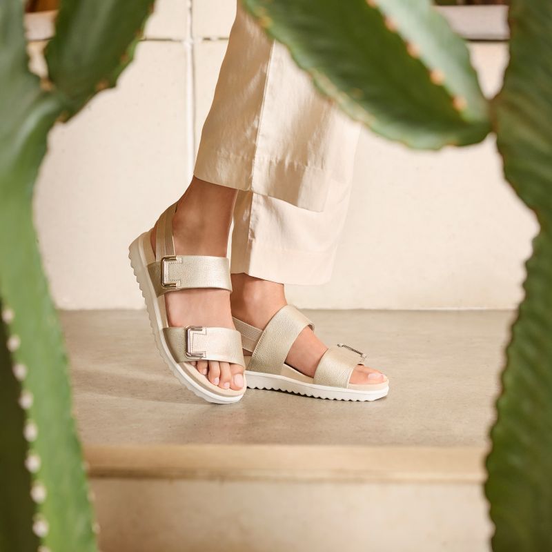 legero MOVE Damen Sandale - Material: Leder in Metallic