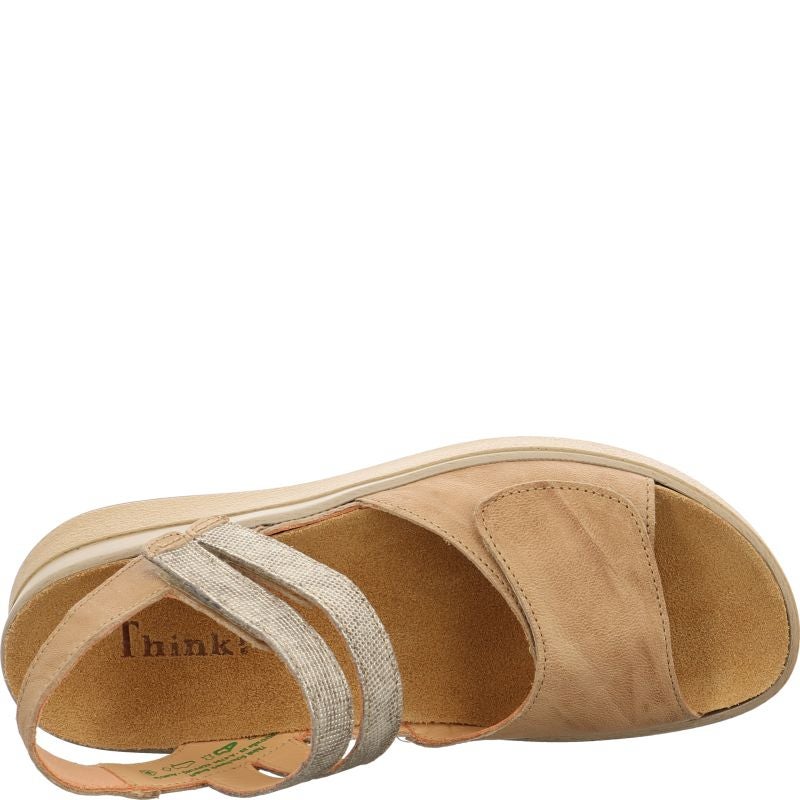 Think MEGGIE Strap sandal - Material: Leather in Beige