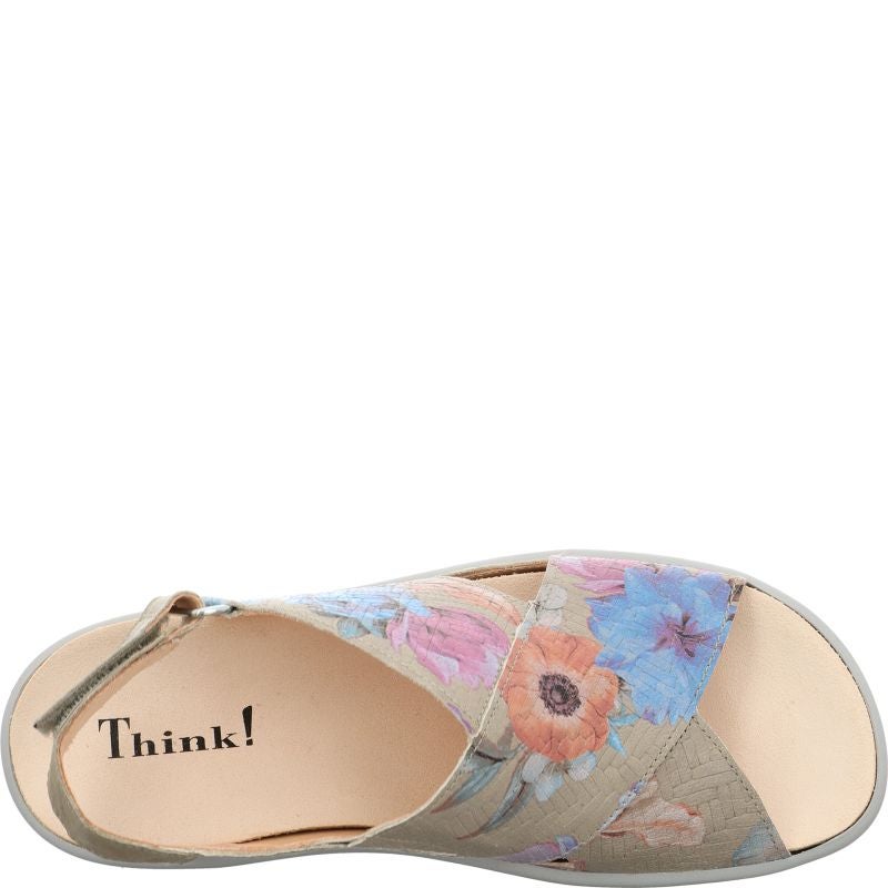 Think KATE Woman Plateau sandal - Material: Leather in Multi Colour