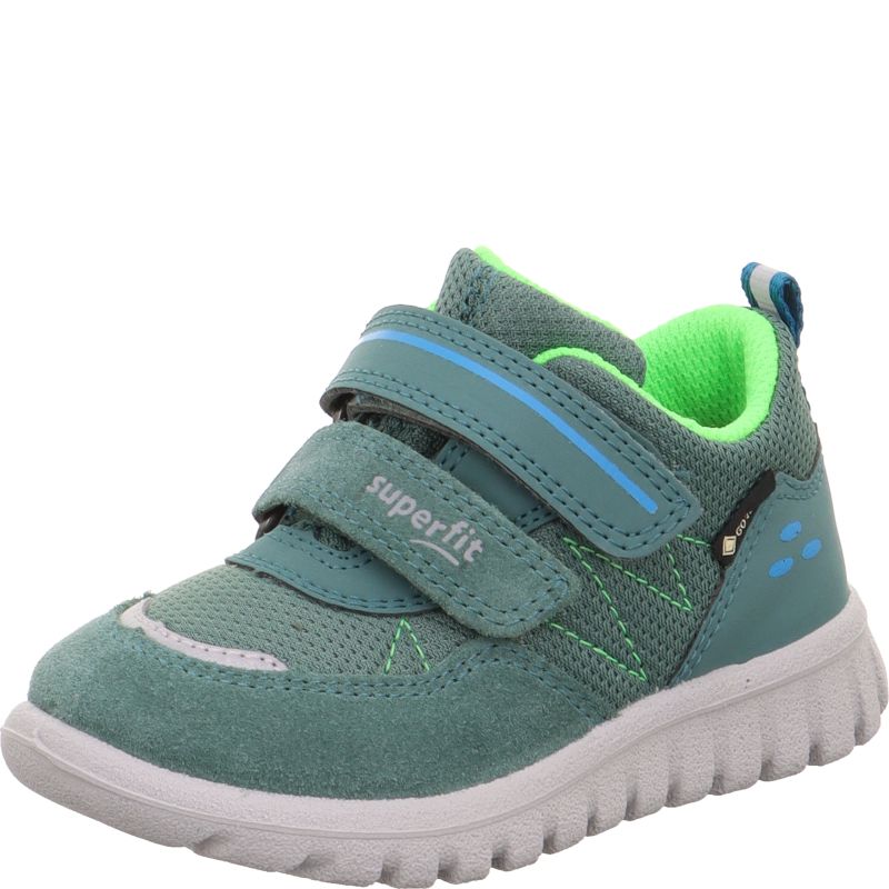 Superfit SPORT7 MINI Unisex | Boys Sneakers low - Material: Leder/Sonstiges Material/Texti in Green