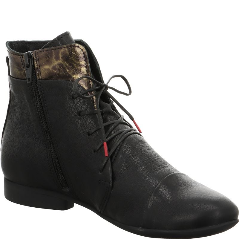 Think! GUAD2 Damen Stiefelette - Material: Leder in Schwarz