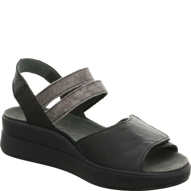 Think MEGGIE Strap sandal - Material: Leather in Black