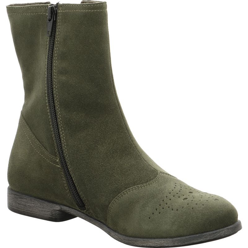 Think! AGRAT Damen Stiefelette - Material: Leder in Oliv