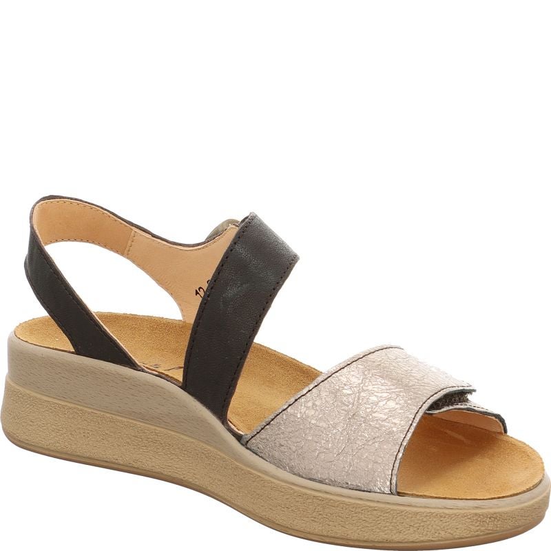 Think MEGGIE Woman Strap sandal - Material: Leather in Metallic