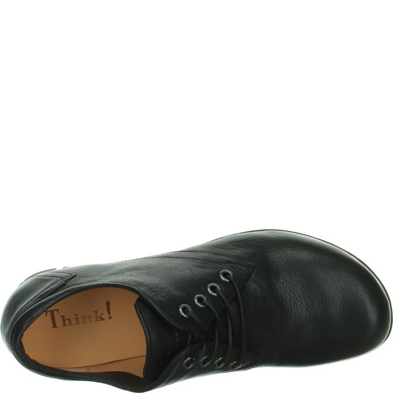 Think! MENSCHA Schnürschuh - Material: Leder in Schwarz