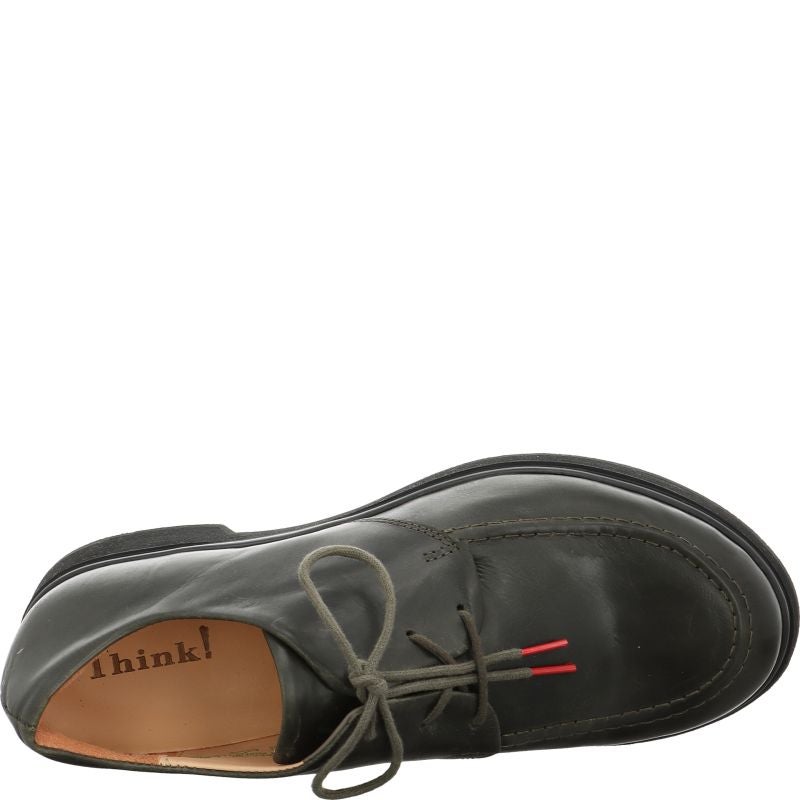 Think COGITA Woman Lace up shoe - Material: Leather in Olive