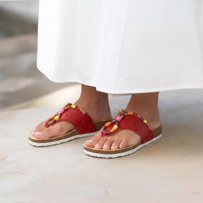 Think! JULIA Damen Pantolette - Material: Leder in Rot