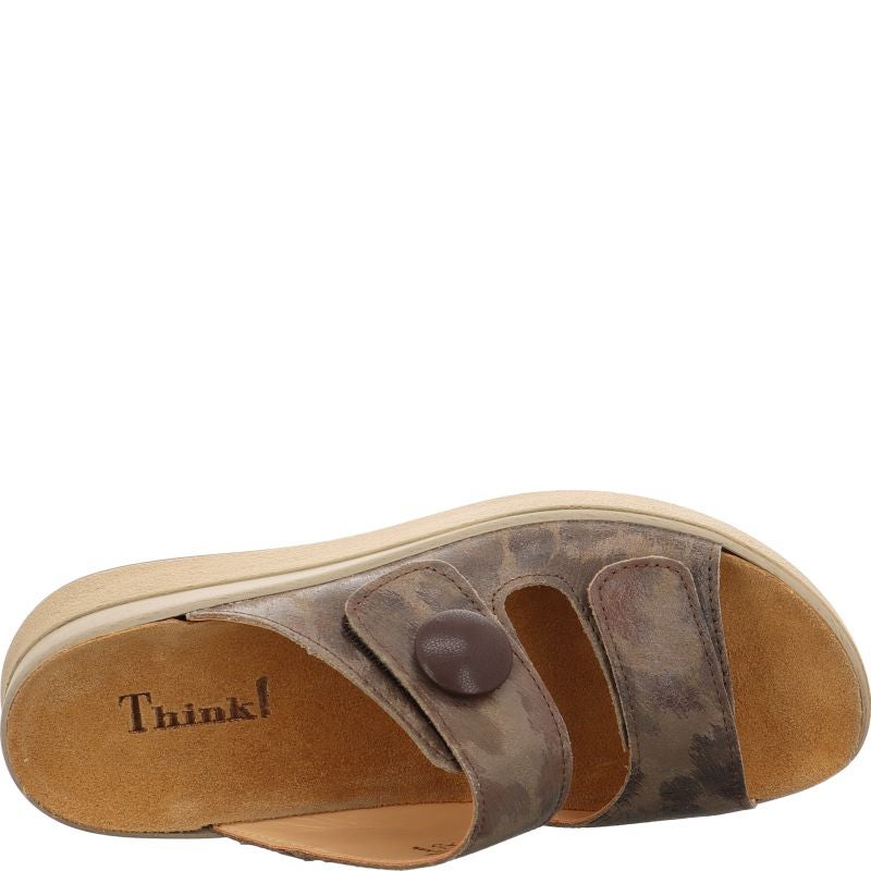 Think! MEGGIE Damen Pantolette - Material: Leder in Mehrfarbig