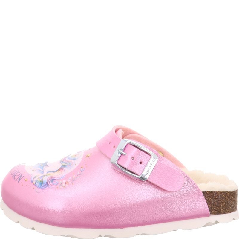 Superfit FUSSBETTPANTOFFEL Girls Clog - Material: Sonstiges Material in Pink