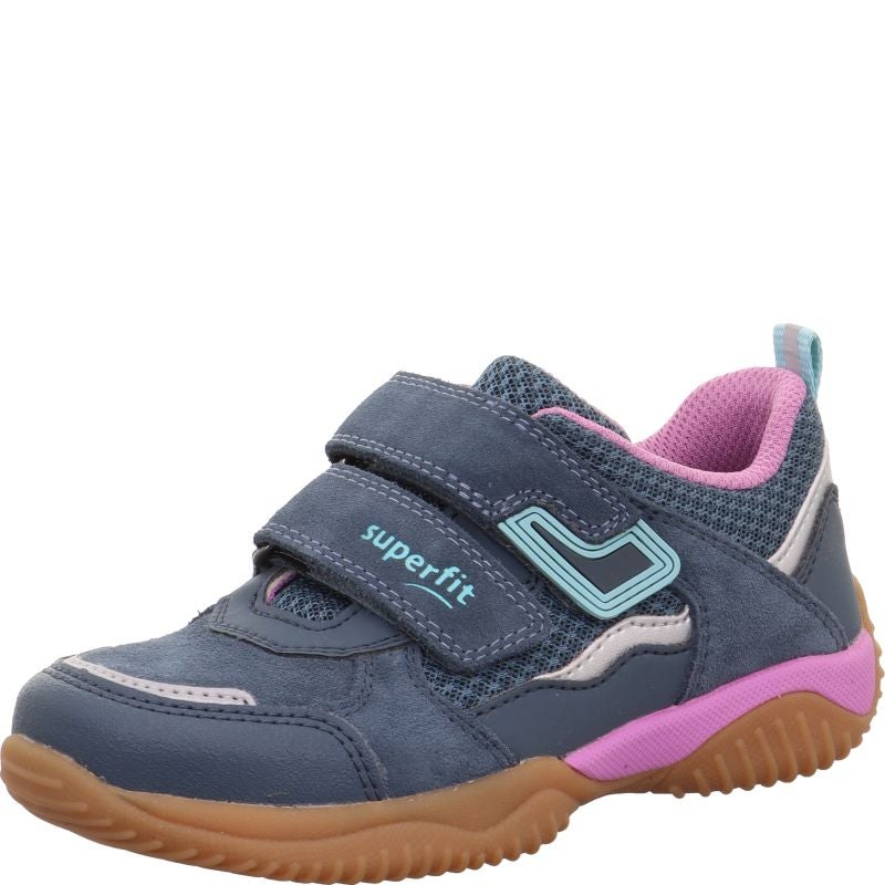Superfit STORM Sneaker low - Material: Leder/Sonstiges Material/Textil in Blau