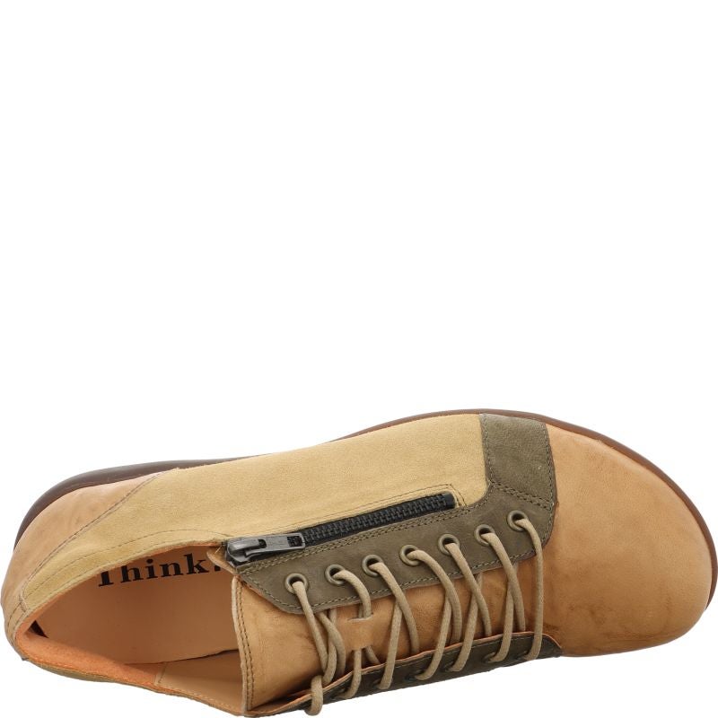 Think KONG HERREN Lace up shoe - Material: Leather in Beige