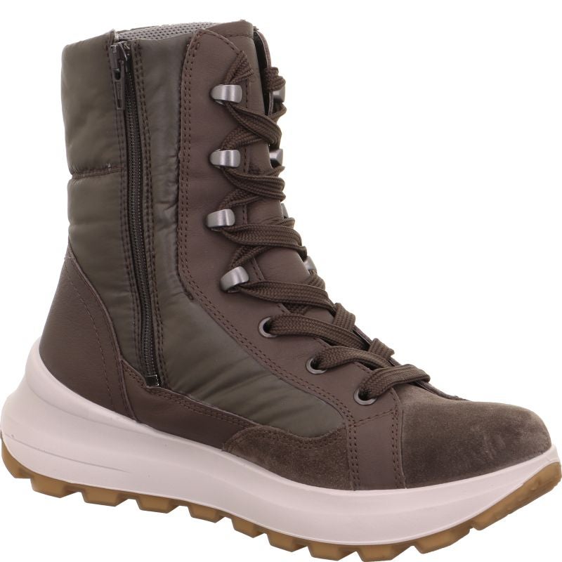 legero T4 RUN Damen Schnürboots - Material: Leder/Textil in Grau