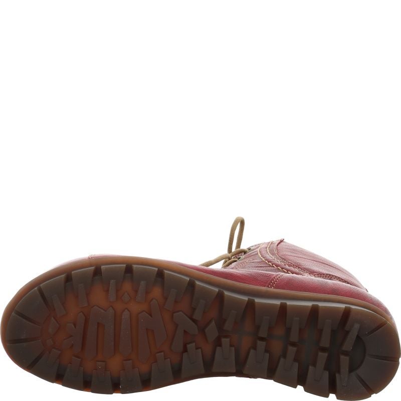 Think MENSCHA Woman Lace-up boot - Material: Leather in Red