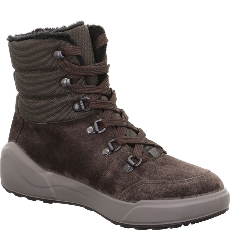 legero COSY Damen Schnürboots - Material: Leder/Textil in Grau