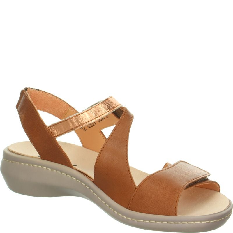 Think CAMILLA DAMEN Woman Strap sandal - Material: Leather in Brown