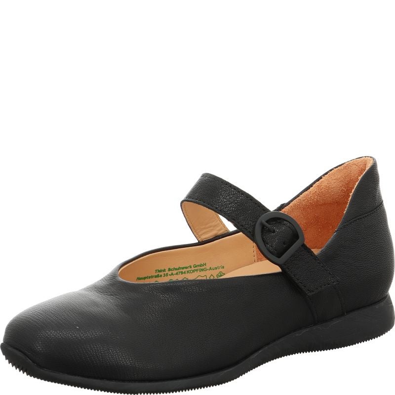 Think! ALOA Damen Ballerina - Material: Leder in Schwarz