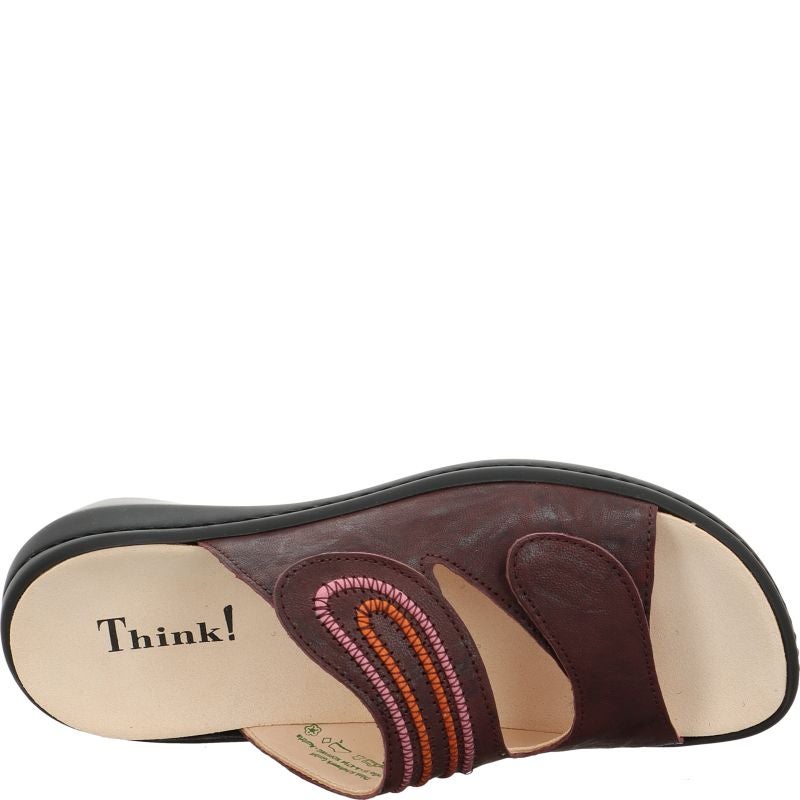 Think! CAMILLA Damen Pantolette - Material: Leder in Rot