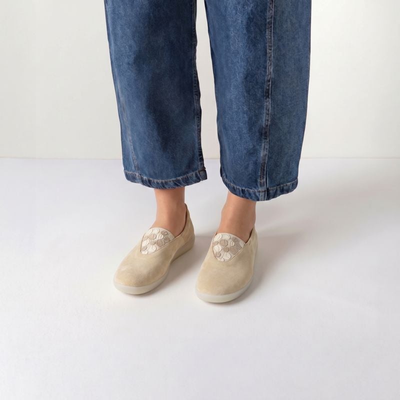 Think NATURE Woman Ballerina - Material: Leather in Beige